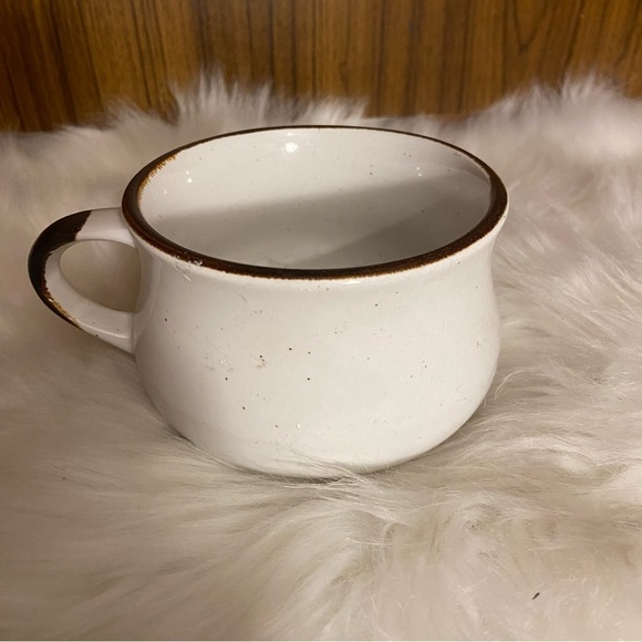 Vintage festival stone wear mushroom chicken tomato soup cups bowls with handles - Picture 10 of 15